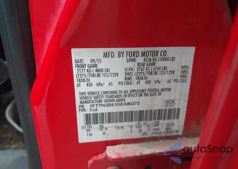 2016 Ford F-250 Xlt z USA, uszkodzony, nr VIN 1FT7W2B63GEA80272